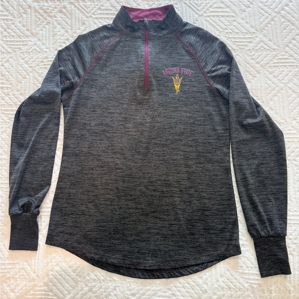 Colosseum Gray Arizona State Quarter-Zip Performance Pullover